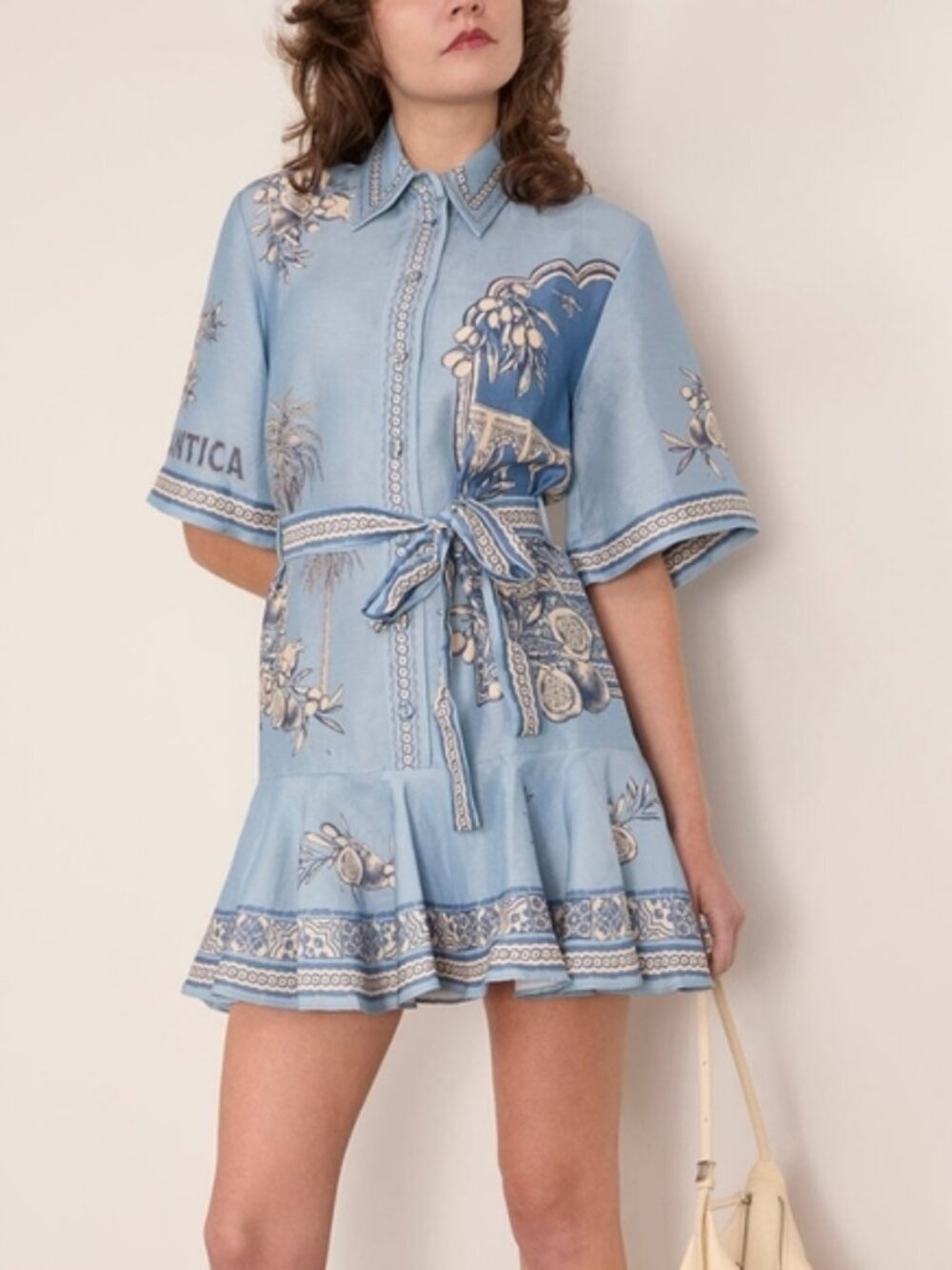Alemais Villa Romantica Mini Dress in Blue